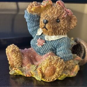Adorable Bear Figurine with Blue Sweater